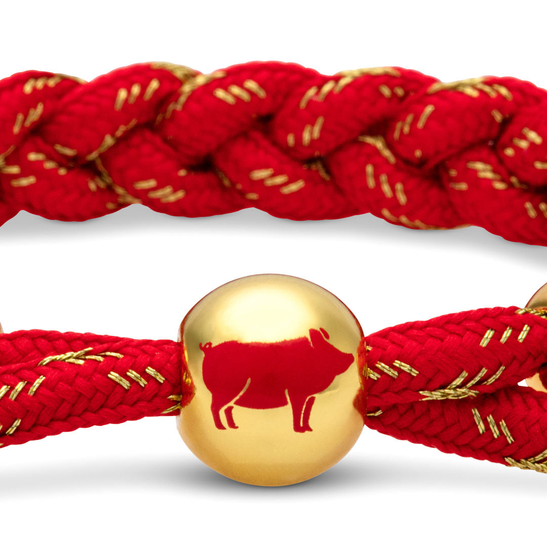 "Pig" Lunar New Year Braided Bracelet